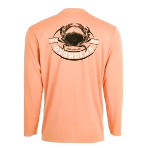 Grundéns Tech Tee Ls - Crab Print>Men T-Shirts