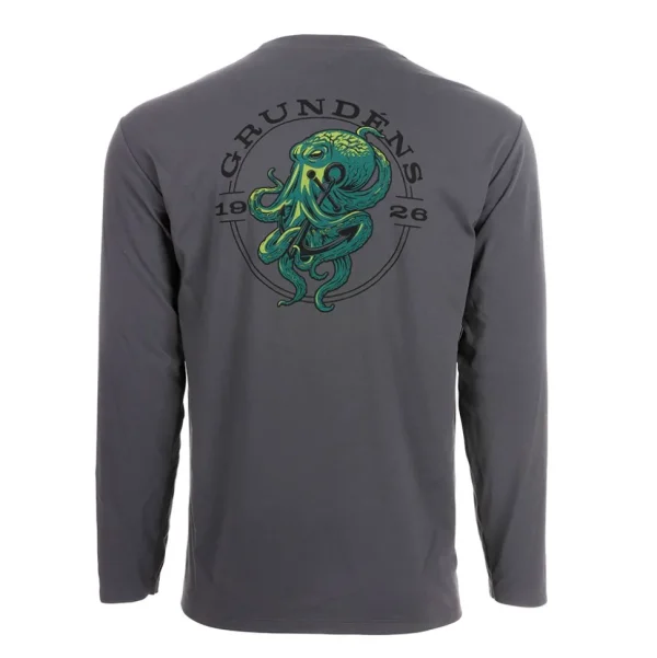 Grundéns Tech Tee Ls - Kraken Print>Men T-Shirts